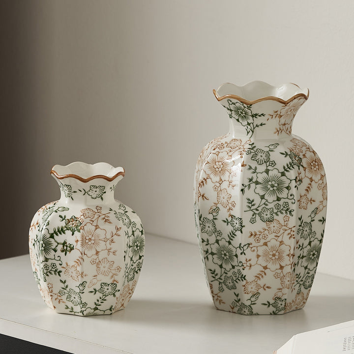Elegant ceramic vase with floral pattern Kalsten