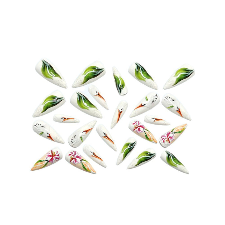 Artistic 3D Nail Tips with Floral Pattern Kalsten