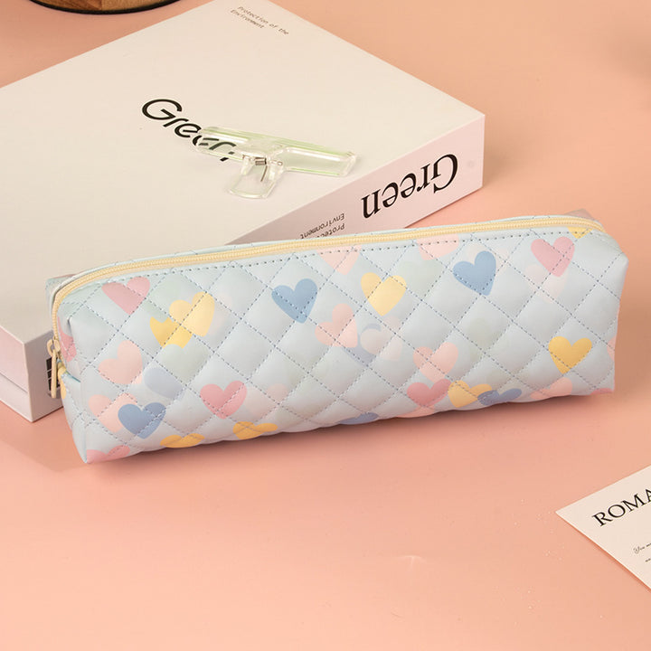 Quilted Heart Pattern Pencil Case Kalsten