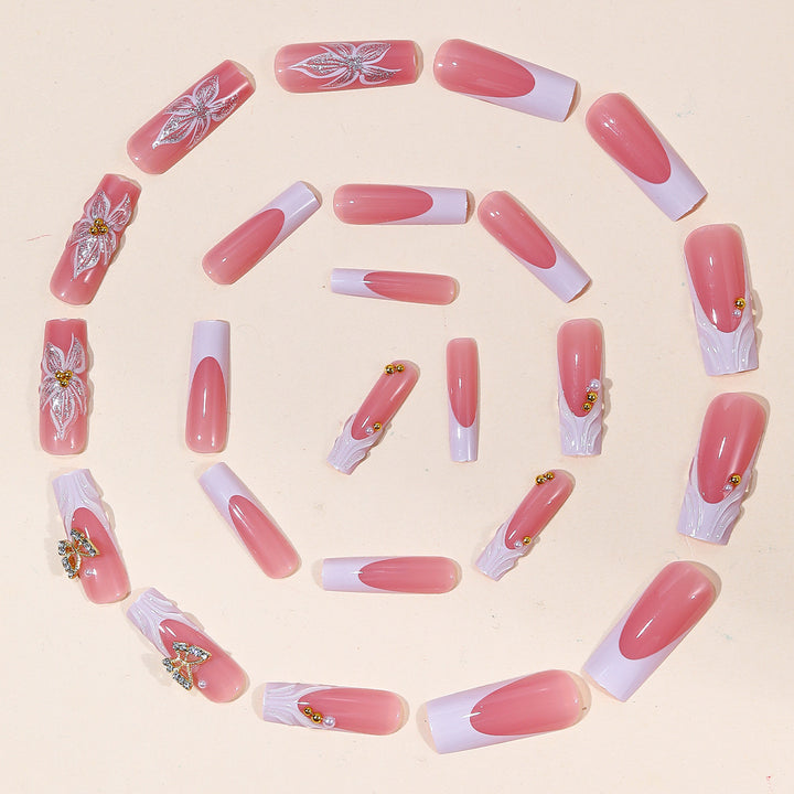 Elegant Floral Nail Art Extensions Kalsten