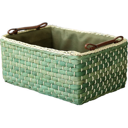 Handcrafted organizer basket with two handles Kalsten