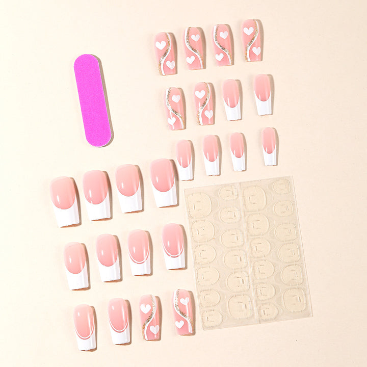 Decorative Heart-Accent Nail Art Extensions Kalsten