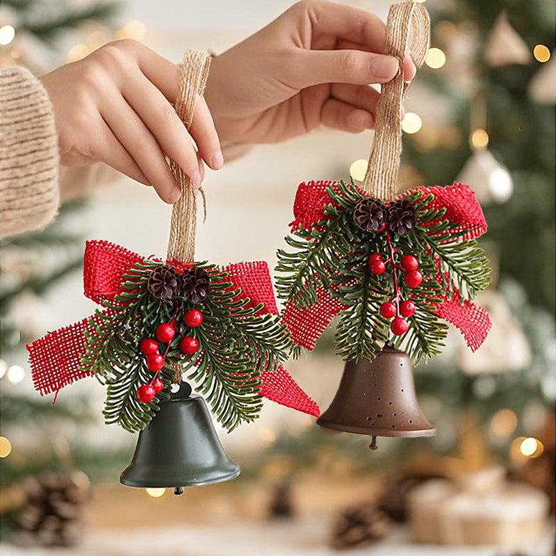 Festive Christmas bell with pine cone decoration Kalsten