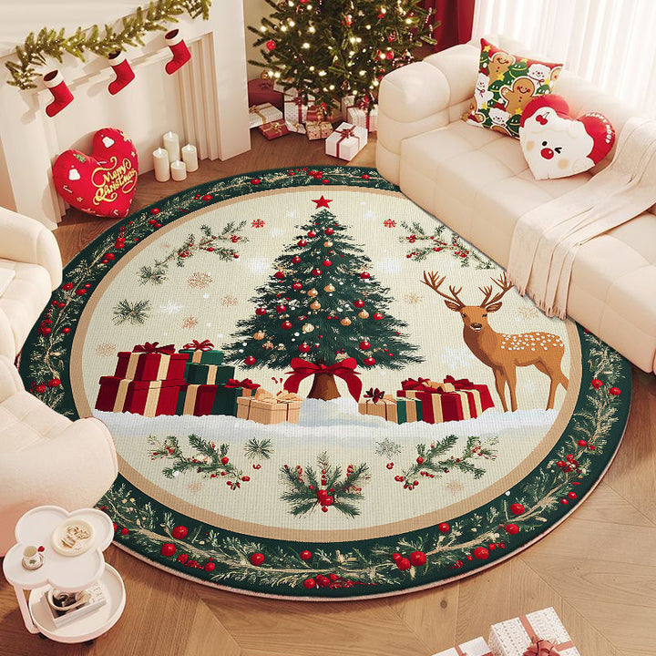 Christmas-Themed Round Area Rug Kalsten