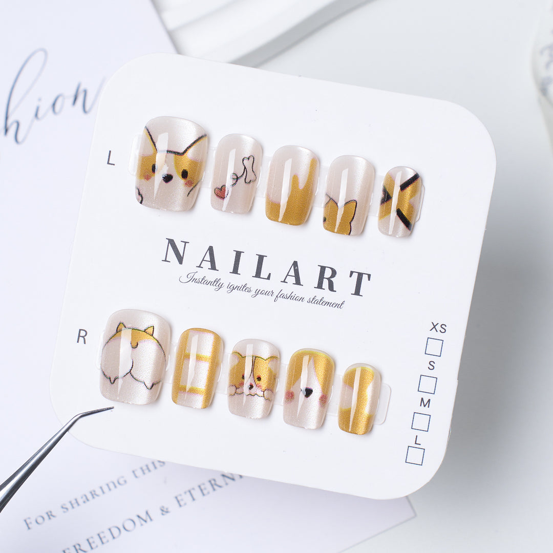 Artistic Animal-Themed Press-On Nail Set Kalsten