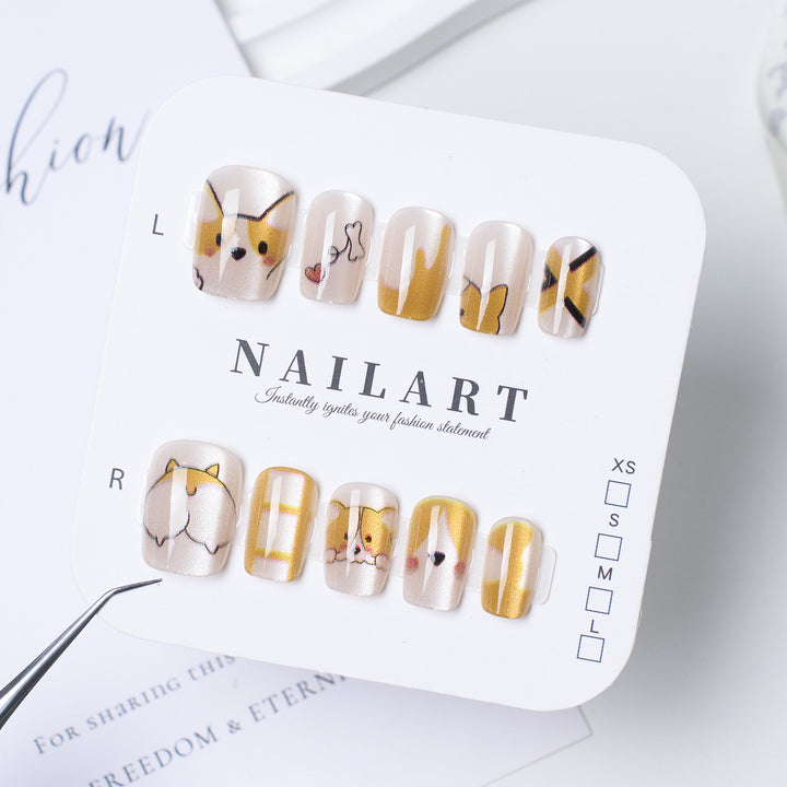 Artistic Animal-Themed Press-On Nail Set Kalsten