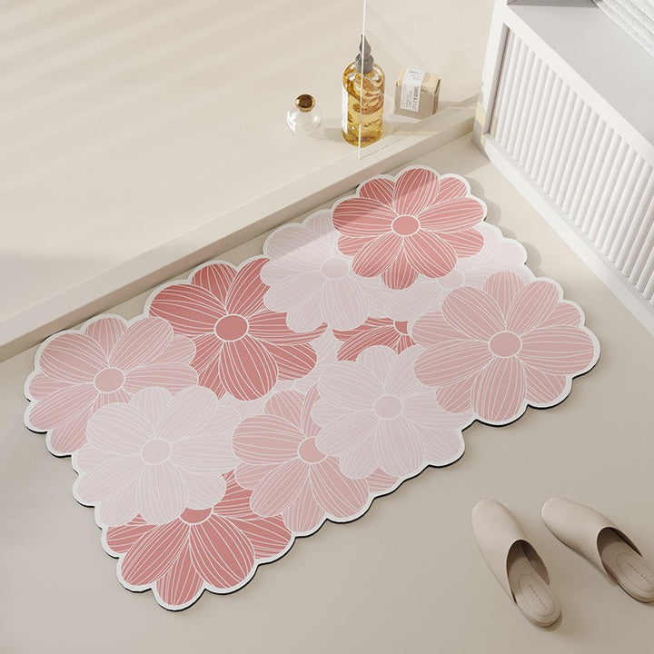 Decorative Floral Pattern Bathroom Mat