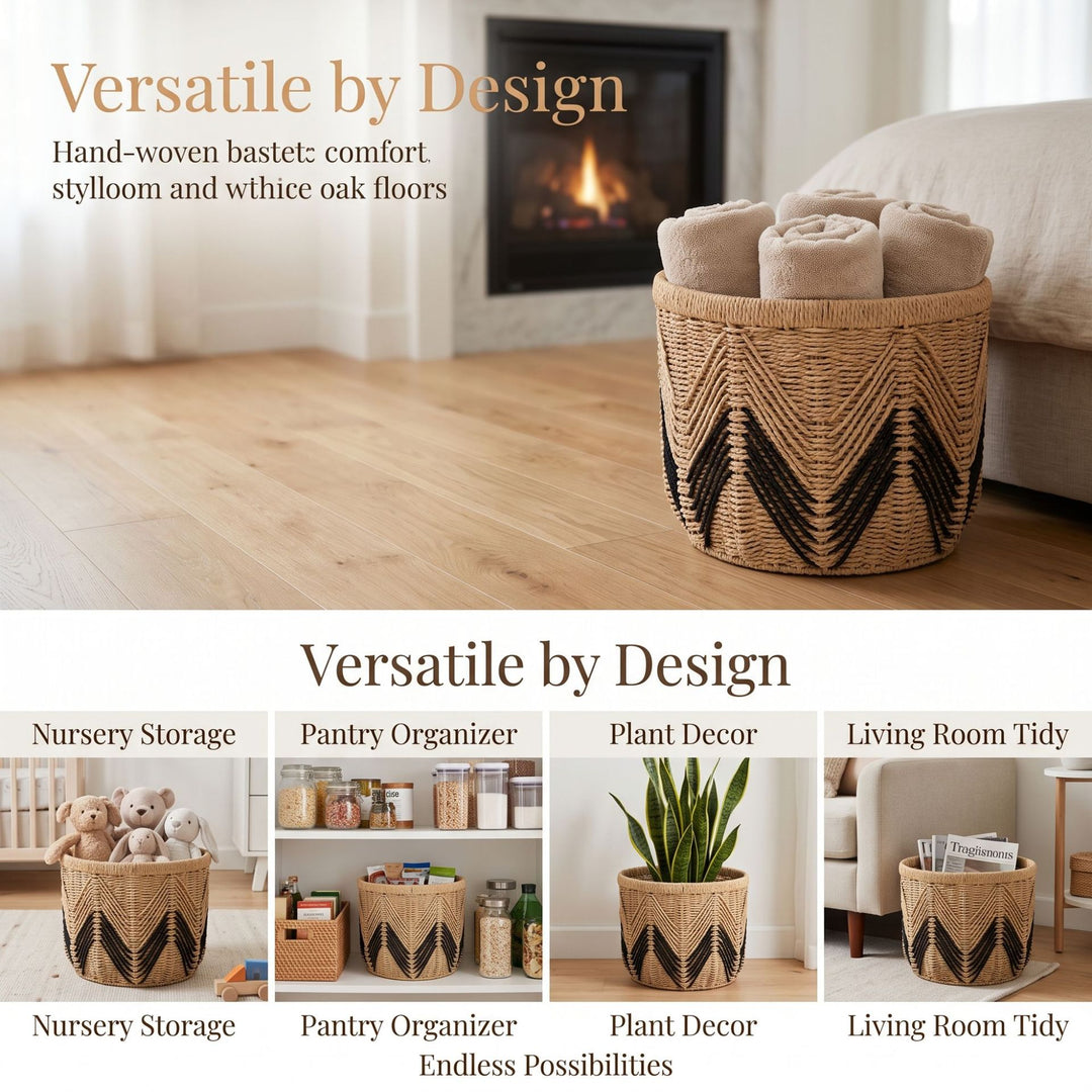 Storage basket with stylish zigzag pattern Kalsten