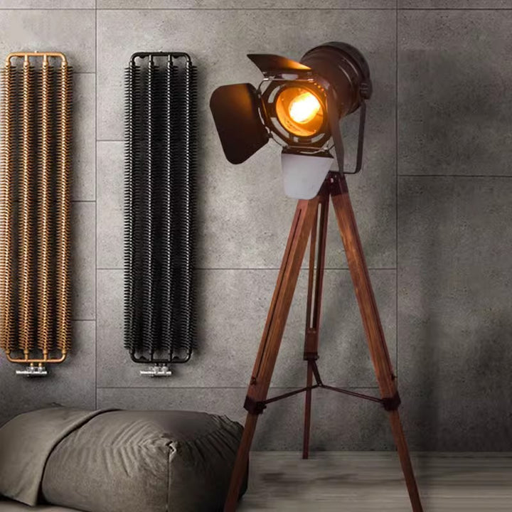 Industrial Adjustable Tripod Floor Lamp