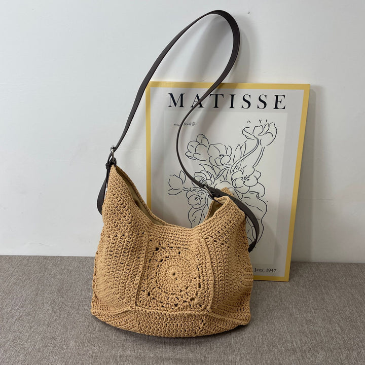 Hand-knotted handbag with leather details Kalsten