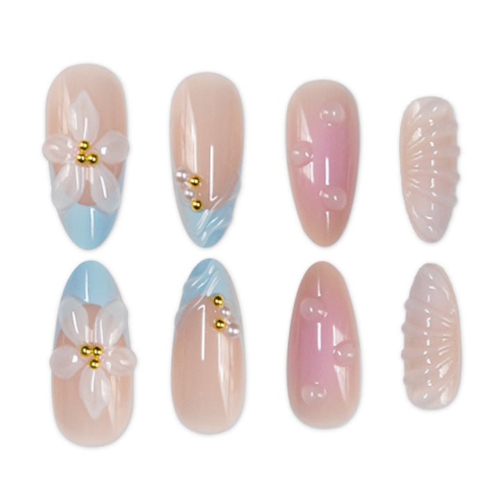 Artistic Floral Design Press-On Nail Set Kalsten