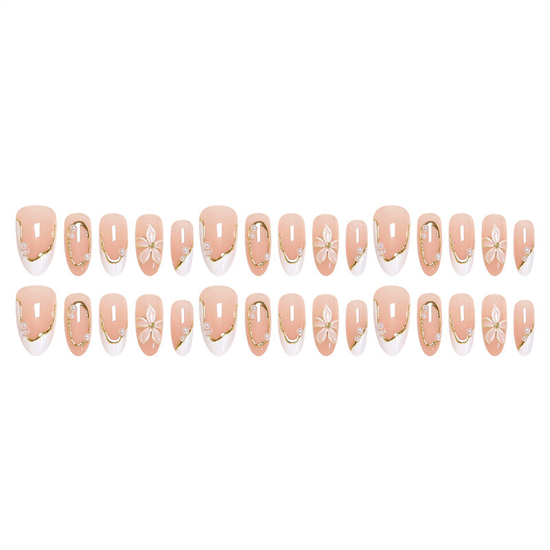 Artistic nail tips with elegant pearl design Kalsten