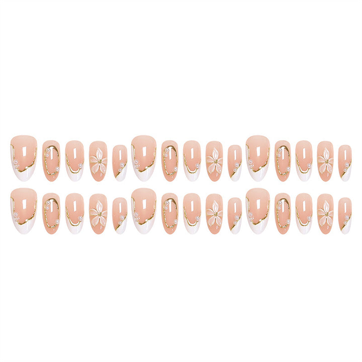 Artistic nail tips with elegant pearl design Kalsten