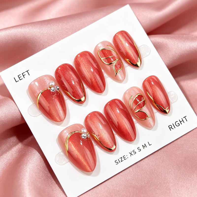 Decorative Pearl-Accent Press-On Nail Set