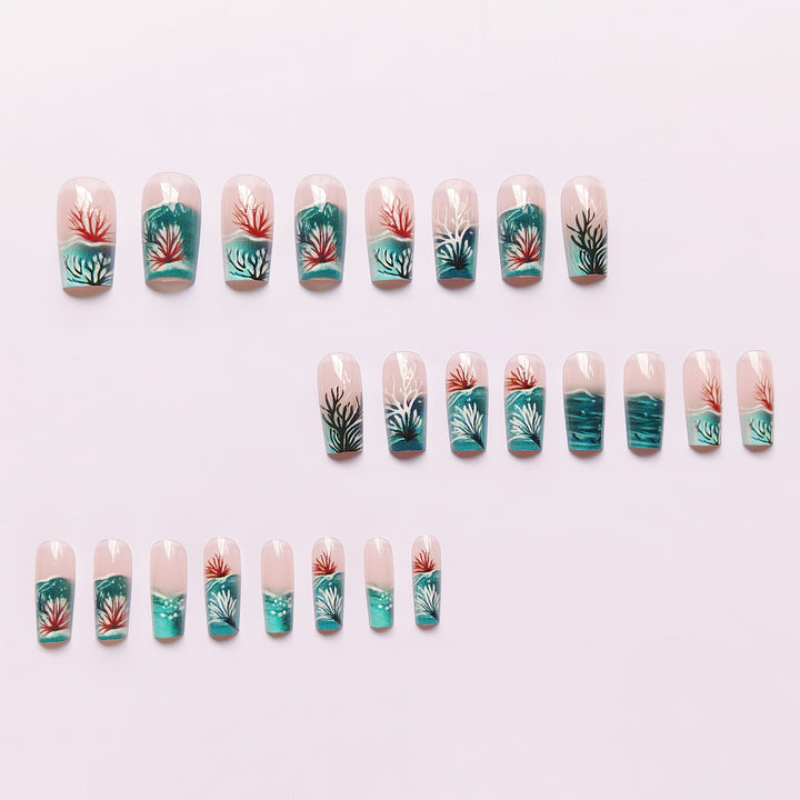Artificial Nails in Stylish Coral Design Kalsten