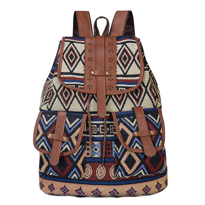 Bohemian Ethnic Print Backpack Kalsten
