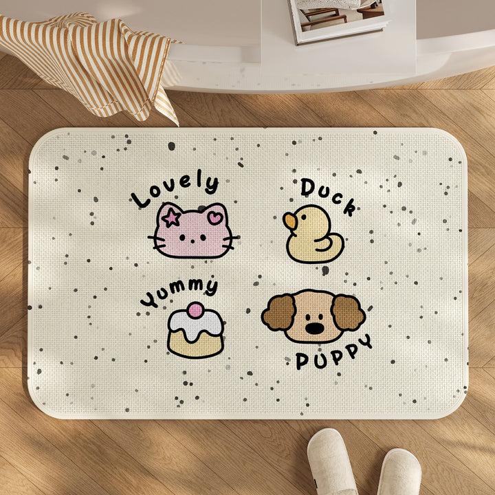 Cute Cartoon Bear-Themed Bath Mat