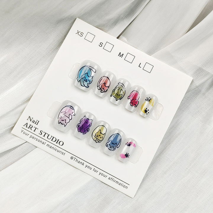 Elegant Artificial Nails with Shimmering Effect Kalsten