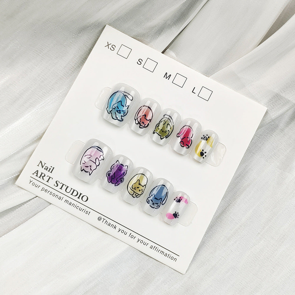 Artificial nail tips with shimmering design Kalsten