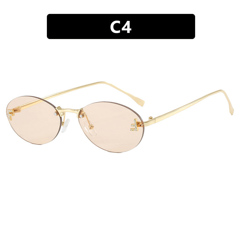 Women's fashionable sunglasses with elegant, round lenses and delicate metal frame Kalsten