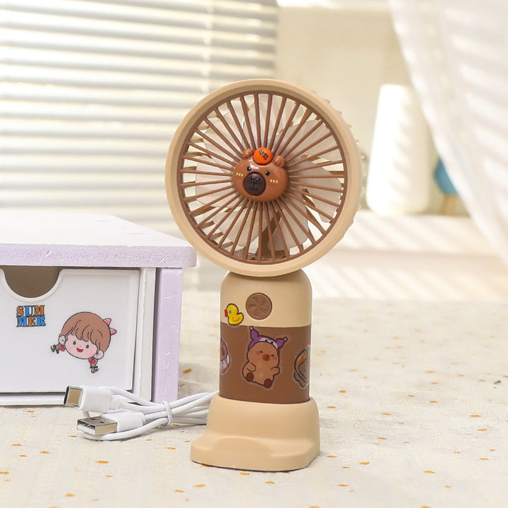 Unisex portable hand and table fan with LED color change and quiet motor Kalsten