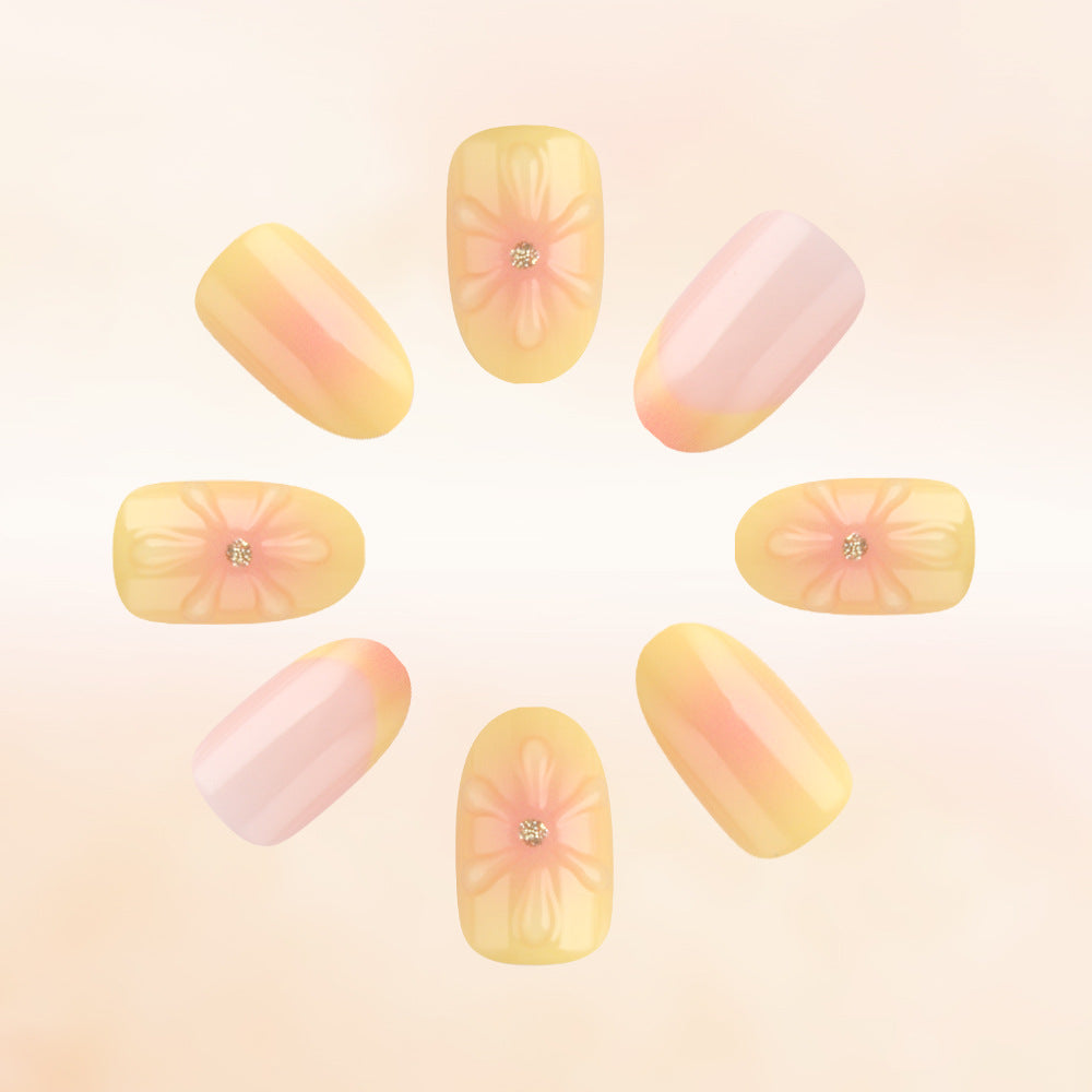 Floral Accent Press-On Nails Kalsten