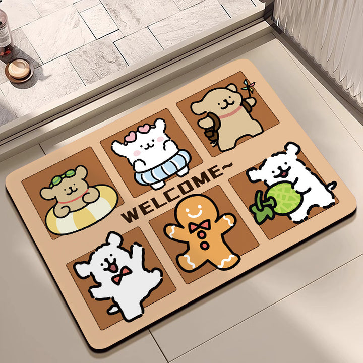 Cute Cartoon-Themed Welcome Mat