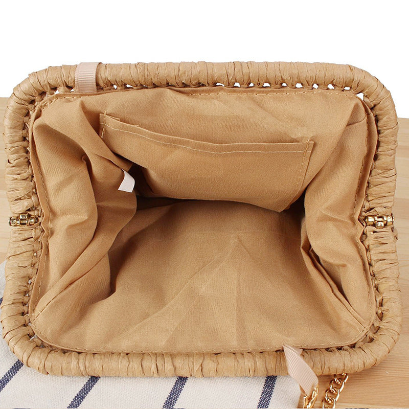 Handbag with Elegant Woven Design and High-Quality Chain Decoration Kalsten