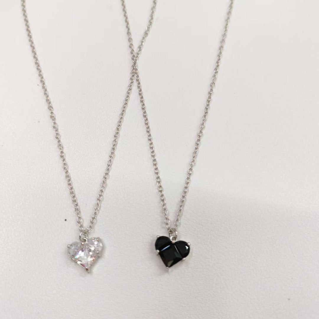 Heart-Shaped Crystal Pendant Necklace Kalsten