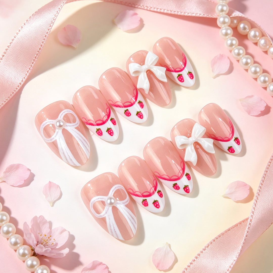 Manual Decorative Press-On Nail Art Set