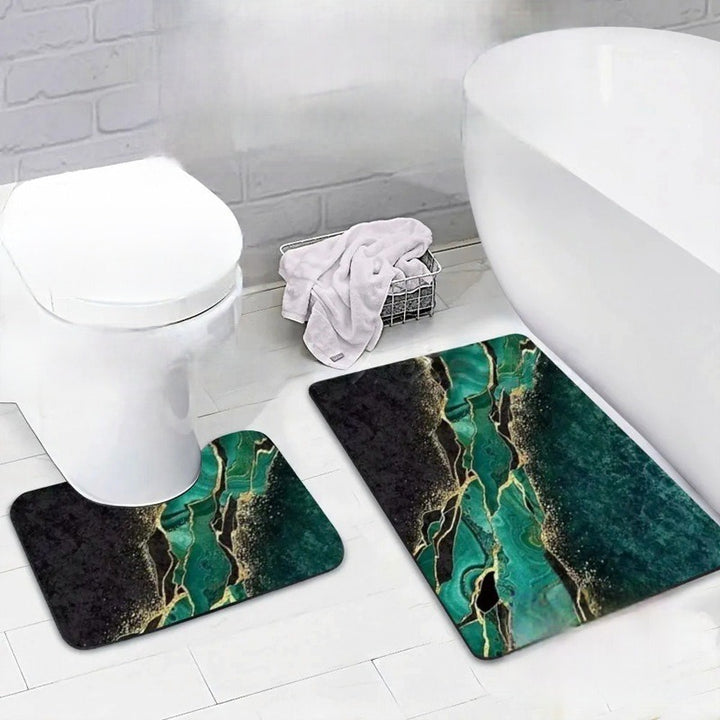 Artistic Bathroom Textile Mat Set