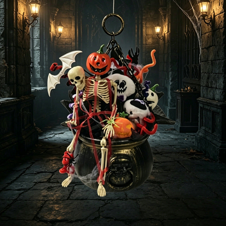 Halloween-Themed Decorative Cauldron Figure Kalsten