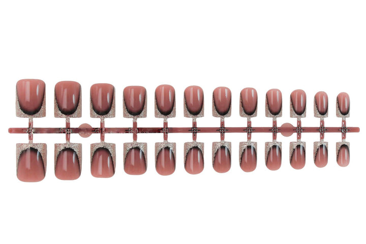 Nail set with luxurious glitter French tips Kalsten