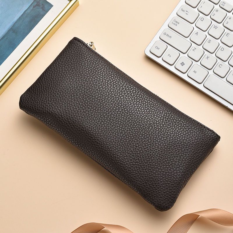Premium Zippered Leather Pencil Case