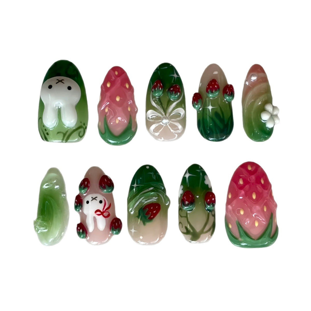 Creative Strawberry-Themed Press-On Nails Kalsten