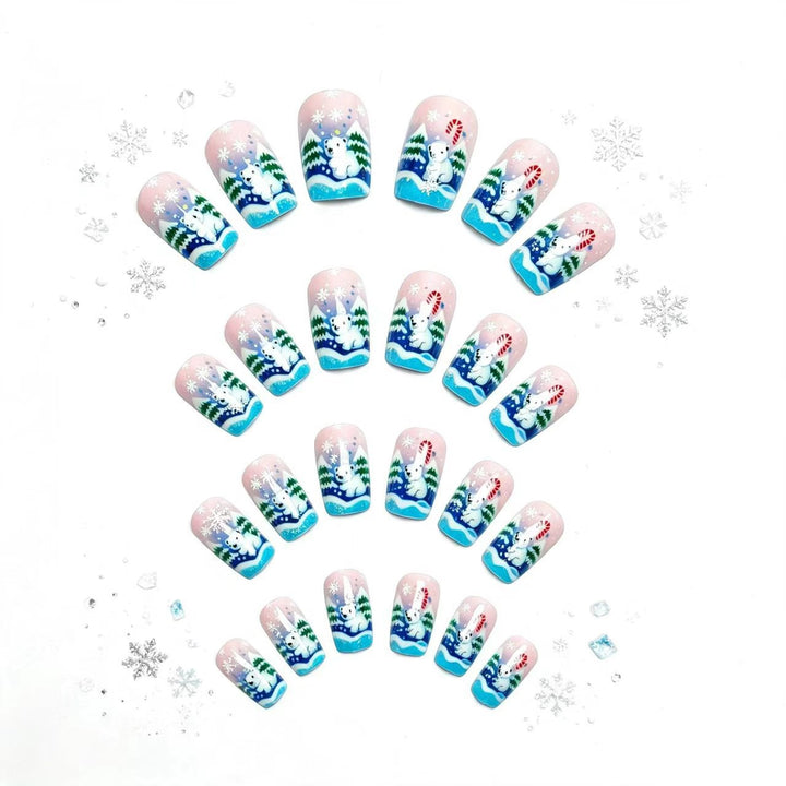 Holiday-Themed 3D Polar Bear Nail Art Kalsten