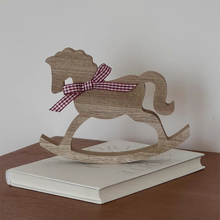Wooden Rocking Horse Figurine