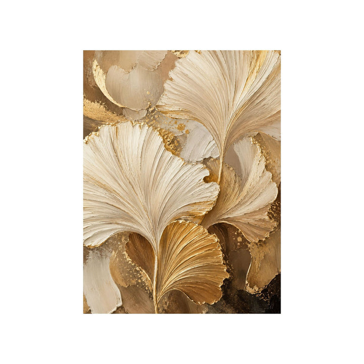 Textured Ginkgo Leaf Canvas Art