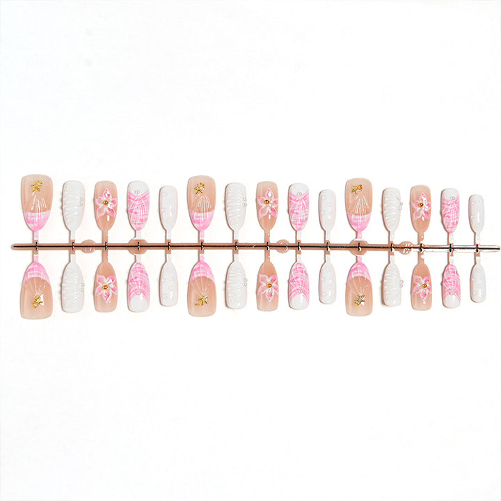 Artificial Nail Set with Floral and Glamorous Accents Kalsten