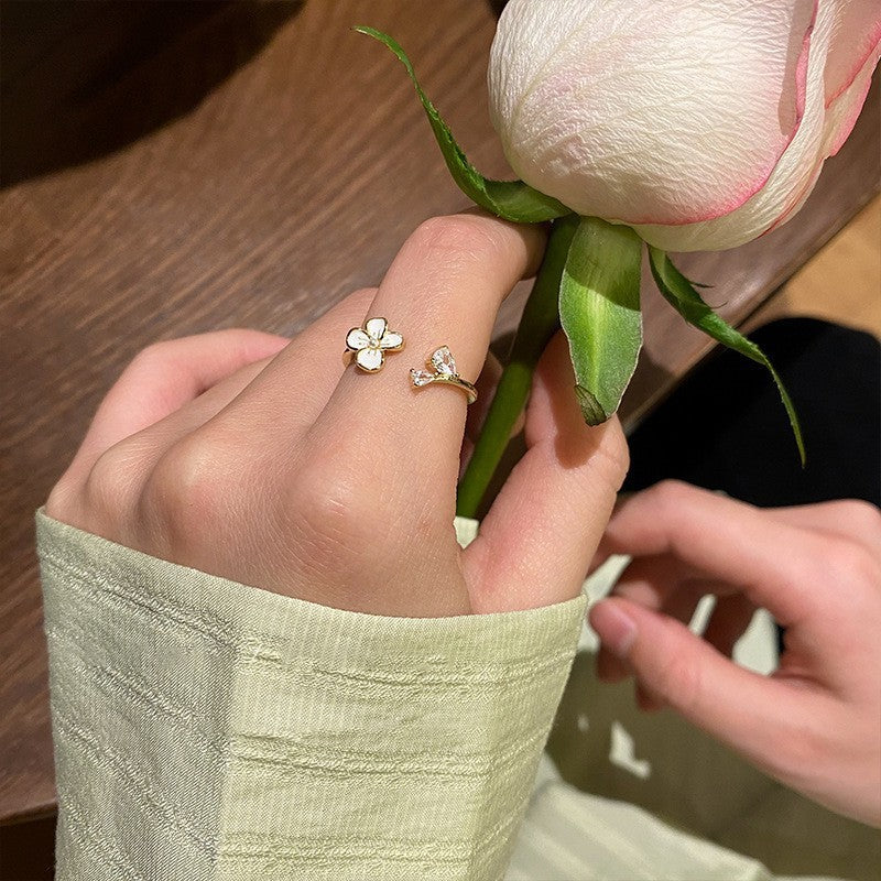 Chic Floral Adjustable Ring Set Kalsten