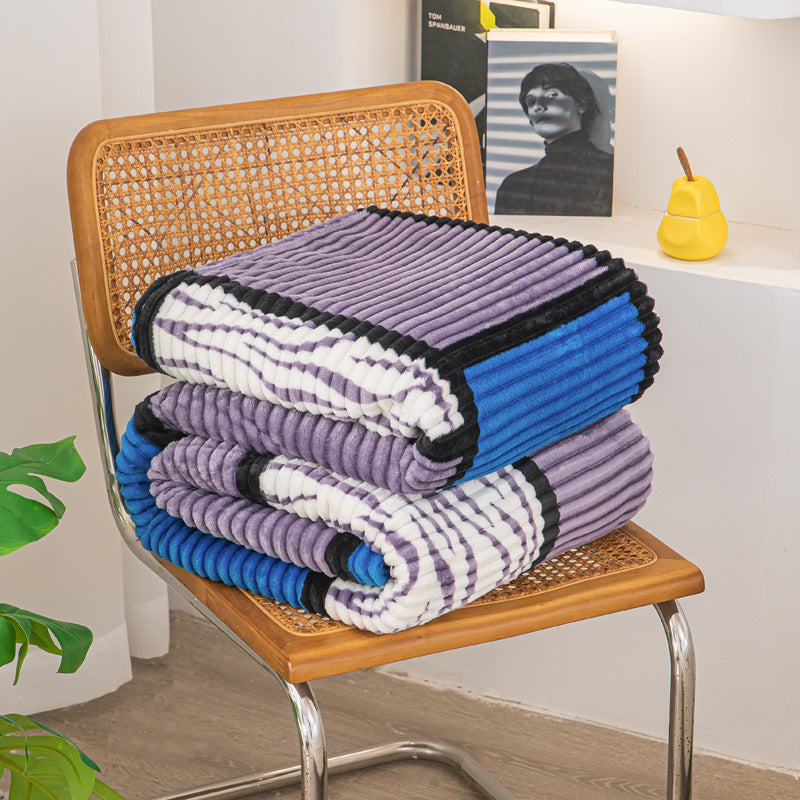 Textured Ribbed Throw Blanket