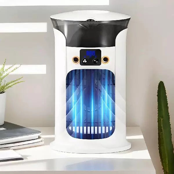Unisex one size compact cylindrical digital personal cooling fan with programmable LED display and multi-stage speed settings Kalsten