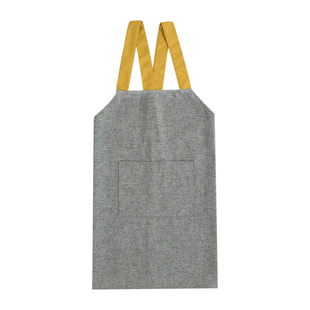Adjustable canvas apron with wide contrast straps and applied front pocket Kalsten