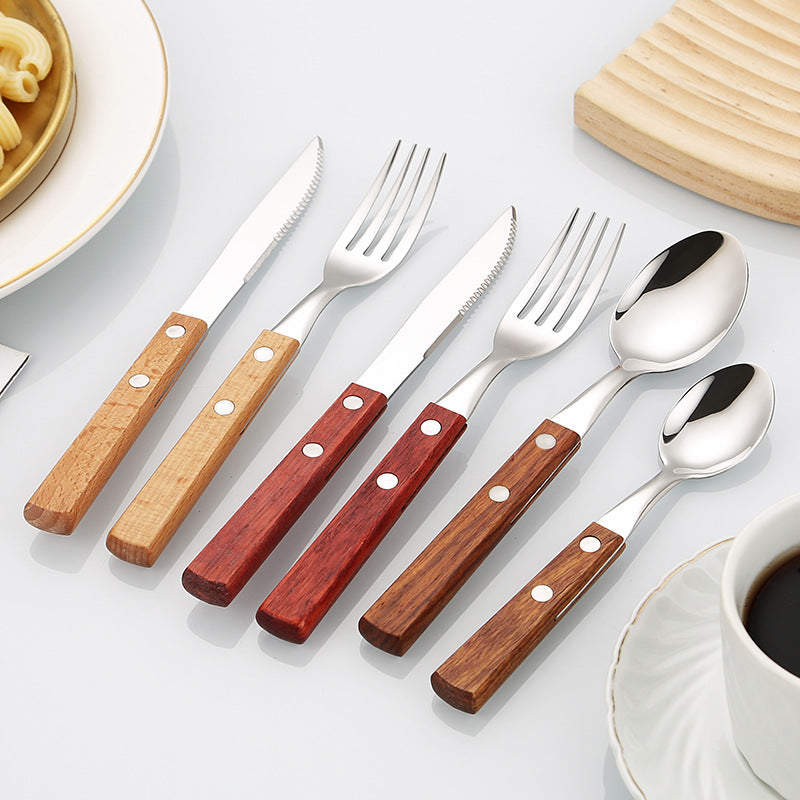 Dessert spoon with ergonomic wooden handle Kalsten