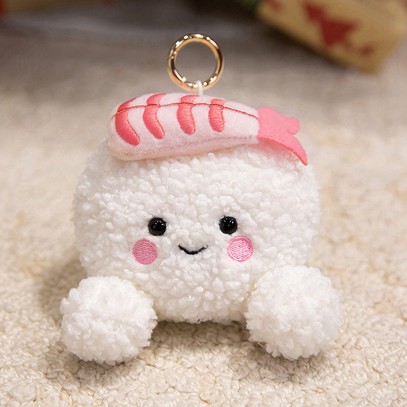 Plush Star-Shaped Keychain Charm with Embroidered Smile and Metal Ring Kalsten