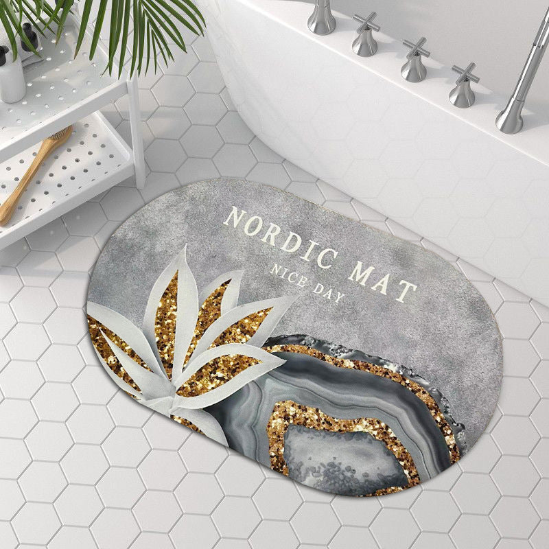 Decorative Geometric Bath Mat Kalsten