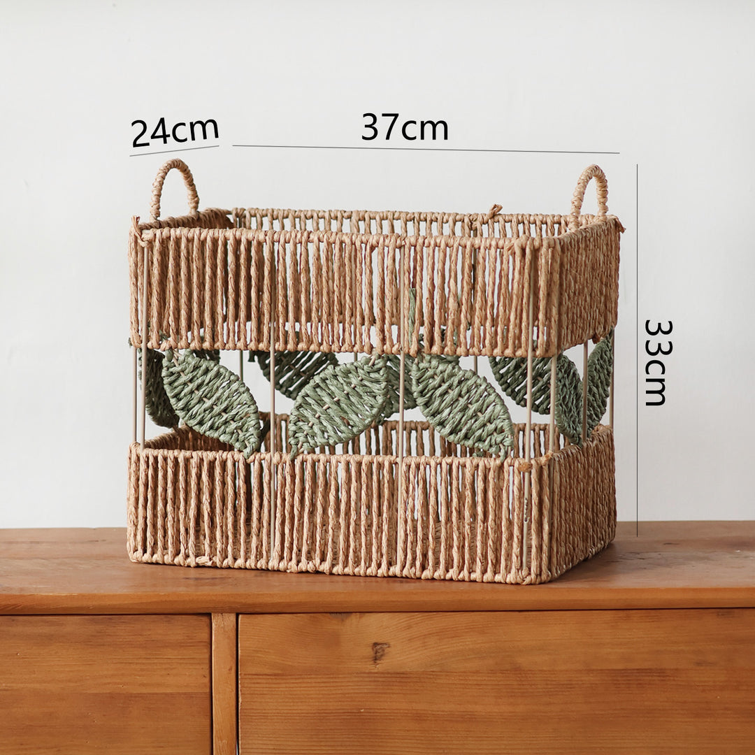 Decorative basket with plant motif Kalsten