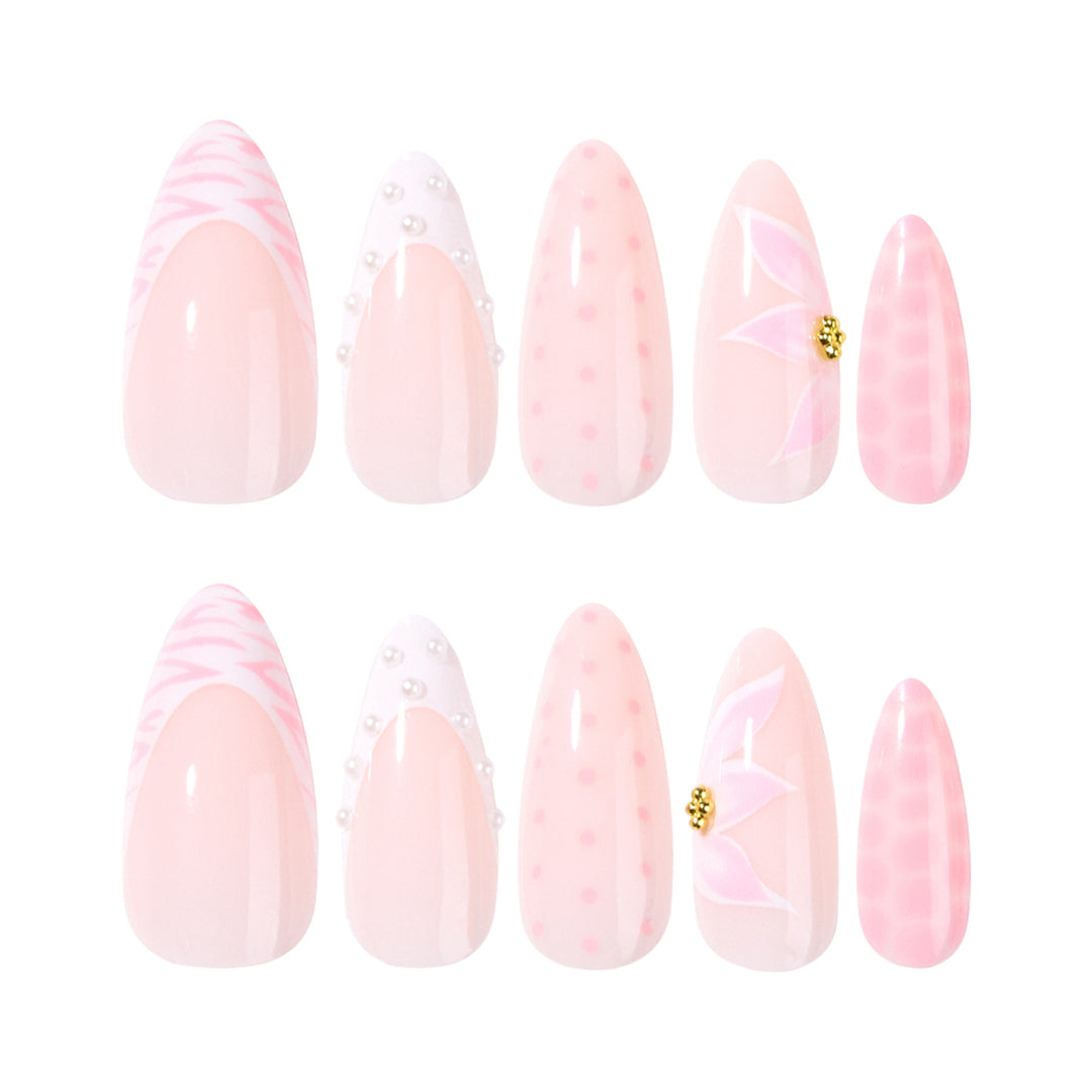 Artistic stiletto nails with elegant 3D decorations Kalsten
