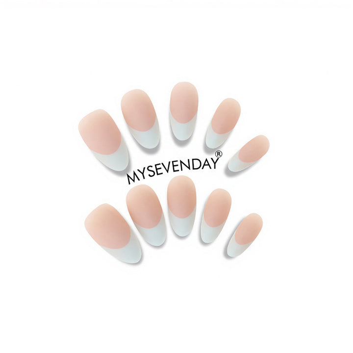 Elegant Press-On Nail Set with Stylish Half-Moon Design Kalsten