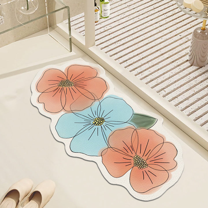 Decorative Floral Bath Mat Kalsten